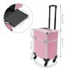DMSIDN Professional Rolling Makeup Train Case with Universal Wheel, Makeup Travel Case for Make-up Artists Hairdressers, Large Capacity Makrup Suitcase view 4