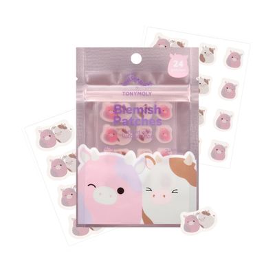 TONYMOLY x Squishmallows Patty + Ronnie Blemish Patches - Niacinamide infused Hydrocolloid pimple patches, 24 Patches