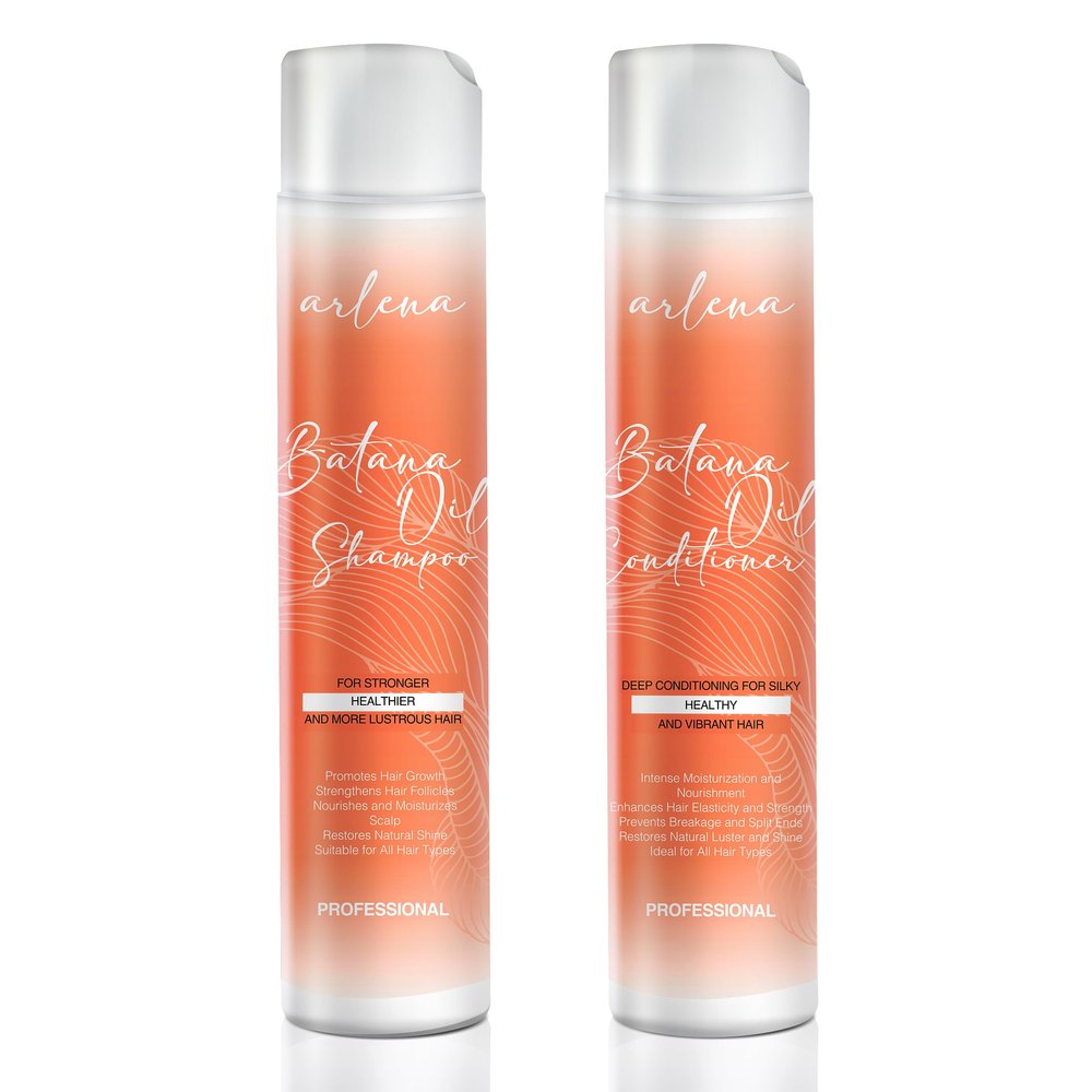 Arlena Batana Oil Shampoo and Conditioner Set - Made in USA - Promotes Hair Growth, Deep Conditioning, Nourishing & Moisturizing for Silky, Healthy, Lustrous Hair - Ideal for All Hair Types