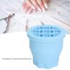 Makeup Brush Cleaner, Foldable Travel Bowl with Drying Rack Silicone Cleaning Tool for Travel, Portable Beauty Accessory Makeup Brush Cleaning Cup Blue view 3