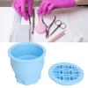 Makeup Brush Cleaner, Foldable Travel Bowl with Drying Rack Silicone Cleaning Tool for Travel, Portable Beauty Accessory Makeup Brush Cleaning Cup Blue view 4
