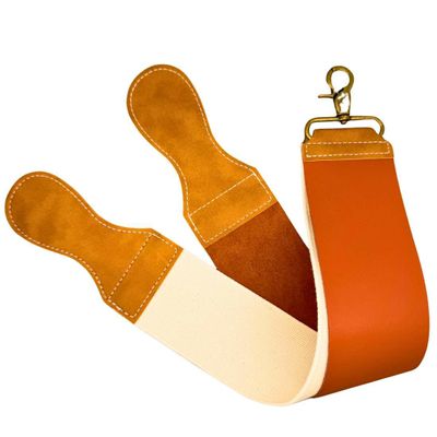 Shave Essentials Modern Razor Strop - Vegan Leather & Canvas, Ideal for Straight Razor Sharpening