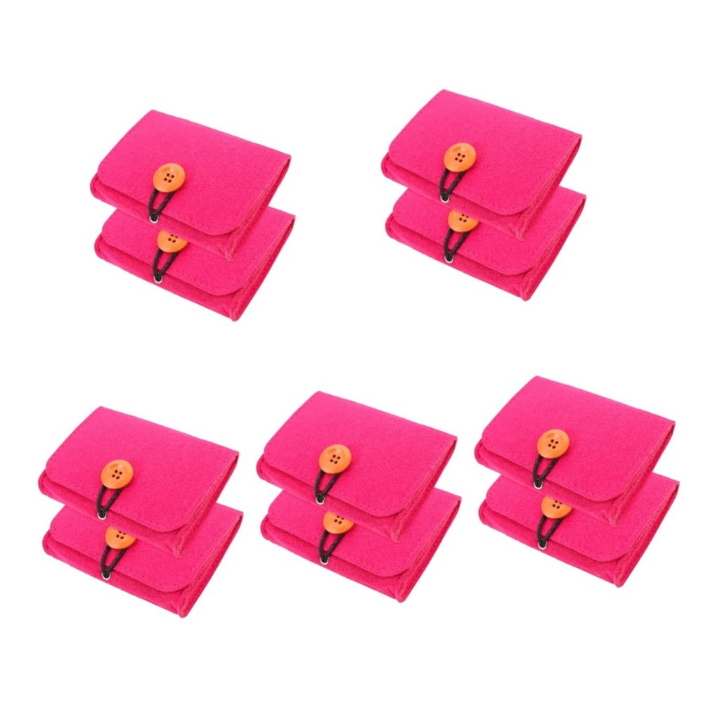 NOLITOY 10pcs Essential Oil Storage Bag Portable Felt Pouch for Oils Travel Case Organizer for Essential