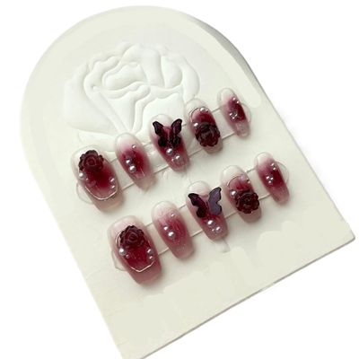 ZIIVIEVS Handmade Wearing Nail Long Heavy Industry Nail Patch Detachable False Nails 10pcs(16,Xs)