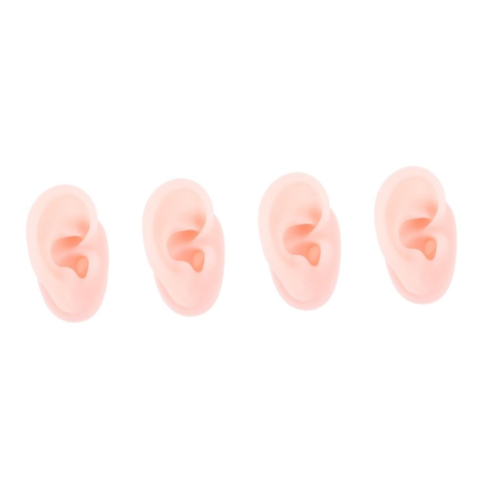 FRCOLOR 4pcs Professional Ear Model Earring Display Silicone Human Ear for Piercing Practice Piercings