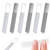 6 Pack Nano Shiner Files Glass Nail Buffer Glass Nail File for Natural Nails, Nano Crystal Polishing Nail Files, Glass Nail File Buffing with Case, Professional Manicure Tools for Home Salon