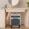 RibasuBB Rolling Makeup Train Case, Large Storage Cosmetic Trolley with 4 Tray, Professional Aluminum Cosmetic Case, Travel Makeup Trolley with Sliding Rail Removable Middle (Black) view 4