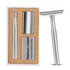 THURLADY Matte Silver Safety Razor - Single Blade Razors for Men - Reusable Metal Razor, with 5 Stainless Steel Double Edge Blades, Smooth Close Shave, Sustainable, Plastic Free view 1