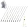 Oyaface 10pcs 12G 2MM Stainless Steel Body Piercing Needles Sterile Disposable Ear Nose Navel Nipple Lip Piercing Needles with 1pc Perforated Positioning Clip view 1