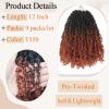 Haftaluv Yanky Twist Crochet Hair - 12 Inch, 9 Packs Pre Looped Mini Twist Synthetic Curly Crochet Hair Extensions For Black Women view 2