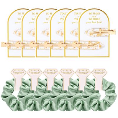 12 PCS Bridesmaid Proposal Gifts Bridesmaid Hair Clips Bridesmaid Scrunchies Bridal Shower Gifts Silk Satin Soft Hair Accessories Bridesmaid Wedding Favor Women Girls