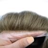 Hair Wonders Mens Toupee Hair System For Men Hair Piece Fine Monofilament Toupee For Men Human Hair Pieces For Men Hair System Human Hair8x10 Medium light density 6# LIGHT BROWN view 3