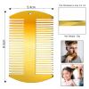 Boao 2 Pcs Metal Hair Combs for Women Men Stainless Steel Beard Mustache Comb Credit Card Size Lice Wallet Pocket Fine Cutting Teasing Barber Hair Styling Dandruff Remove Dreadlock(Gold) view 2