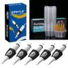 20PCS Hive Cups Tattoo Cartridge Needle Cup Holder Transparent Plastic Disposable Ink Cleaning Cup Stand Tattoo Cartridge Tray + 20PCS Disposable Tattoo Needle Cartridges 7RL view 1