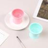2pcs Silicone Brush Cleaner Mat,Brush Cleaner Tool,Makeup Brush Cleaner Bowl,Easy Hold Makeup Silicone Makeup Brush Cleaning Mat, Portable Efficient and Fast Cleaning Washing Tools for Girl-Easy Clean view 2
