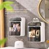 2 PCS Makeup brush organizer with cover, 360 degree rotating dustproof makeup brush manager, lipstick storage box, makeup tool holder, makeup table and bathroom countertop (premium gray) view 4