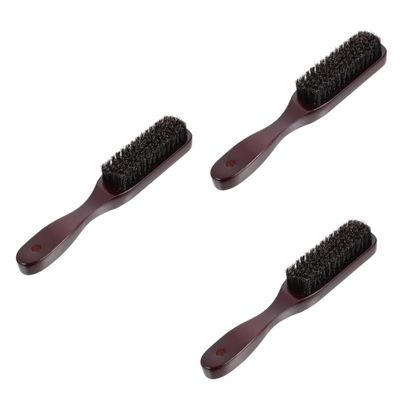 FOMIYES 3pcs Beard Brush for Facial Cleaning and Grooming Vintage Wooden Shaving Brush for Men for Salon and Home Use Black