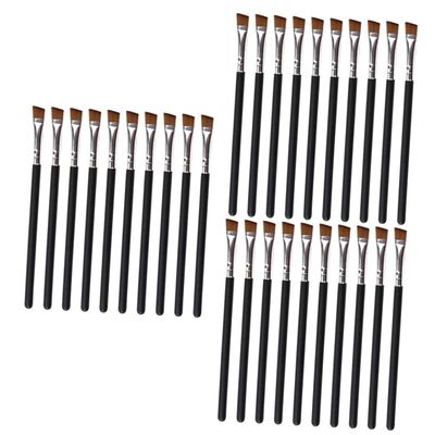 FOMIYES 30pcs Mini Makeup Brushes Eyebrow Brush Brow Makeup Combs Wooden Handle Lightweight and Portable for Home and Salon