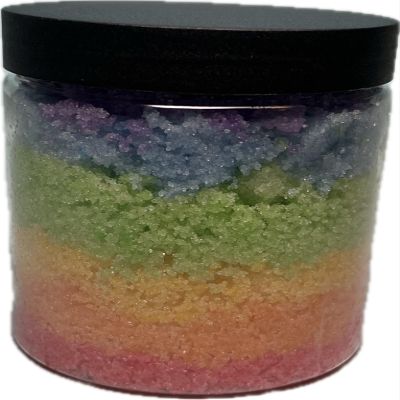 Moisturizing Sugar Scrubs, 2 oz & 8 oz Jars, Coconut Oil, Jojoba Oil, Variety of Scents & Colors (Fruity Loops, Large)