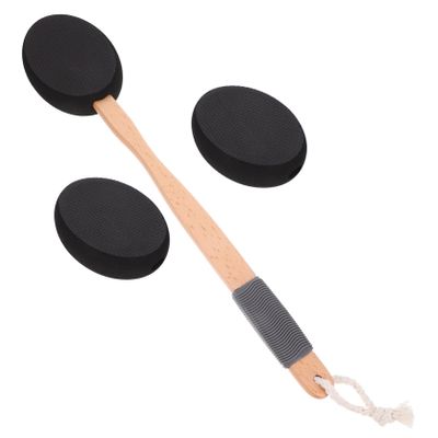 Anneome 1set Back Lotion Applicator Wooden Handle Eva Bath Brush for Lotion Application Body Scrubbing and Exfoliating Versatile Back Scrubber for Maximum Comfort and Convenience