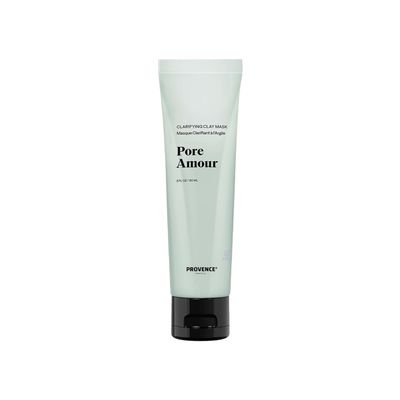 Provence Beauty Pore Amour Clarifying Clay Mask French Green Clay Mask with Caffeine, Niacinamide & Willowbark BHA Deep Pore Cleansing Mask, Absorbs Oil & Refines Skin 3 fl oz