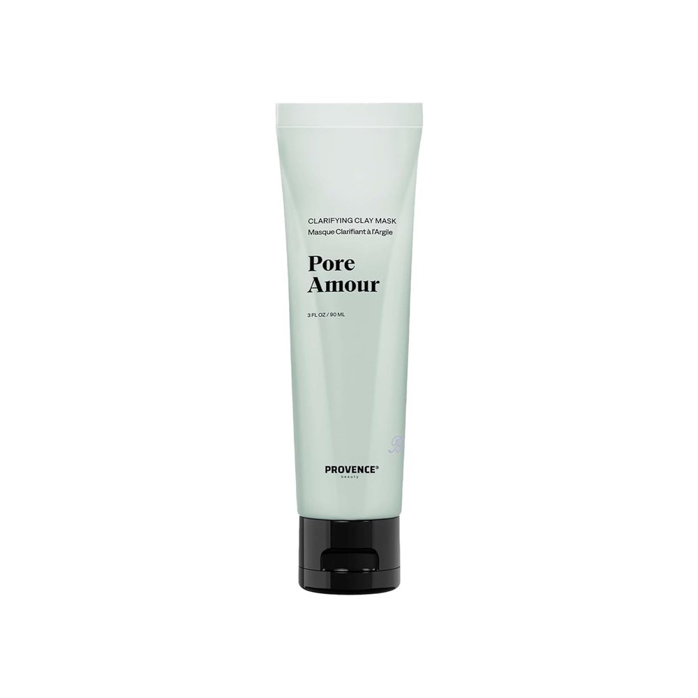 Provence Beauty Pore Amour Clarifying Clay Mask  French Green Clay Mask with Caffeine, Niacinamide & Willowbark BHA  Deep Pore Cleansing Mask, Absorbs Oil & Refines Skin  3 fl oz