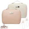 tarcegta Multi Compartment Toiletry Cosmetic Bag, Super Large Capacity Multi Compartment Toiletry Bag, Multi-Compartment Toiletry Cosmetics Bag With Interlayer, Handle, Waterproof Pu Leather (2Pcs-H) view 1