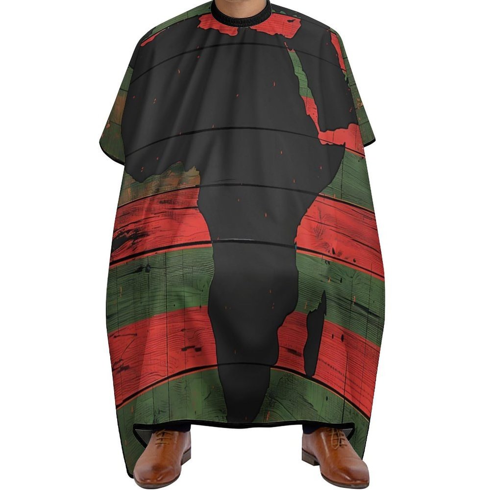 African American Flag Afro Map Wood Barber Cape Professional Hair Cutting Apron Hairdresser Cape Barber Accessories for Men Women