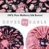 100% Mulberry Silk Bonnet for Women  Handmade in USA, 19 Momme Double-Layer Reversible Hair Wrap, Non-Slip Sleep Cap for Curly & Natural Hair, Luxury Hair Protection (Vintage Pink) view 4
