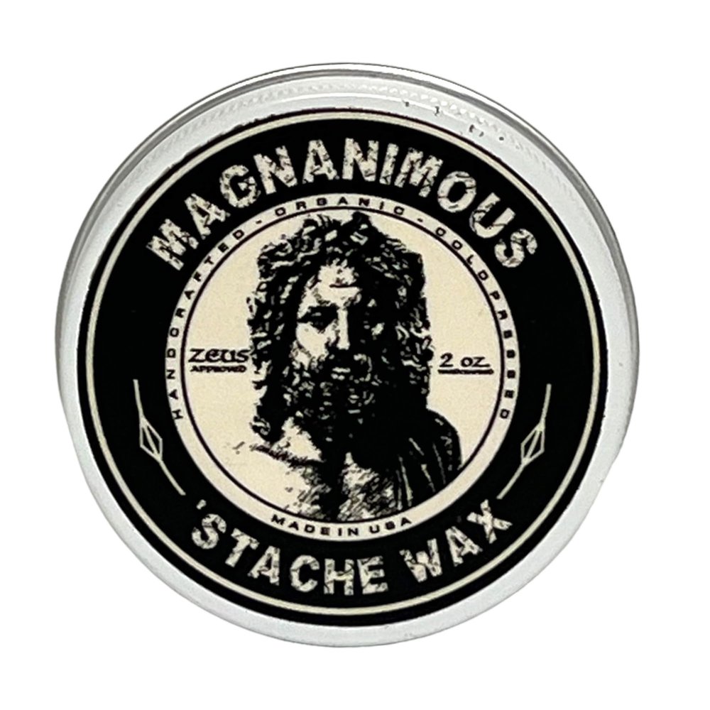 MAGNANIMOUS 'STACHE WAX (2 0Z) "FORTUNA" SCENT (MAHOGANY, BERGAMOT, & EXOTIC MUSK) - THE BEST MEDIUM-TO-STRONG HOLD WAX FOR BEARDS & MUSTACHES ON THE PLANET!