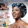 100% Mulberry Silk Bonnet for Sleeping Women, Handmade in USA 19 Momme Double Layer Reversible Silk Hair Wrap with Adjustable Ties, Non-Slip Sleep Cap for Curly & Natural Hair (sun and Moon) view 2