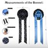 100% Mulberry Silk Bonnet for Sleeping Women, Handmade in USA 19 Momme Double Layer Reversible Silk Hair Wrap with Adjustable Ties, Non-Slip Sleep Cap for Curly & Natural Hair (sun and Moon) view 3