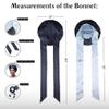 100% Mulberry Silk Bonnet for Sleeping Women, Handmade in USA 19 Momme Double Layer Reversible Silk Hair Wrap with Adjustable Ties, Non-Slip Sleep Cap for Curly & Natural Hair (Midnight) view 3