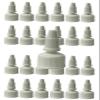 25 pack 20-410 White Fine Ribbed Twist Open & Close Dispensing Closure (.118" Orifice) PE Foam Gasket Caps- Durable Dispensing Lids for Shampoo, Lotion, Conditioners & Creams view 1