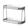 2 Tier Bathroom Countertop Organizer, Makeup Shelf Organizer Bathroom Counter Organizer Cosmetics Skincare Shelf Perfume Holder Double Layer Kitchen Spice Rack Detachable(Transparent) view 1