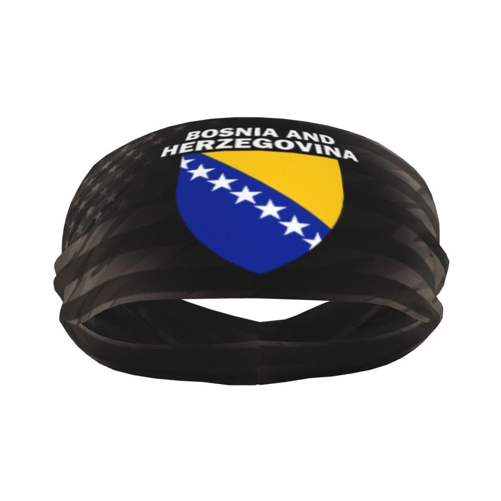 Piguncle Bosnia and Herzegovina Coat of Arms Flag Sports Sweatband Defense Zone: Premium Quality Headbands for Active Lifestyles