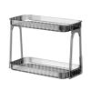 2 Tier Bathroom Countertop Organizer, Makeup Shelf Organizer Bathroom Counter Organizer Cosmetics Skincare Shelf Perfume Holder Double Layer Kitchen Spice Rack Detachable(Gray) view 1