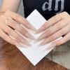Handmade Nail Wearing Lotus Root Powder Long Style Nail Patch Finished Product with Detachable Nail Pieces 10pcs(XS) view 2