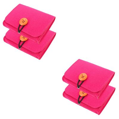 NOLITOY 4pcs Essential Oil Travel Case Felt Bag for Organizing Portable Storage Pouch