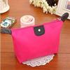 1Pc Womens Waterproof Nylon Makeup Bag - Large-Capacity Dumpling Shape Zipper Handbag, Travel-Friendly Cosmetic Storage Pouch for Girls on the Go, 18.5cm x 13cm (Pink) view 4