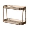 2 Tier Bathroom Countertop Organizer, Makeup Shelf Organizer Bathroom Counter Organizer Cosmetics Skincare Shelf Perfume Holder Double Layer Kitchen Spice Rack Detachable(Brown) view 1
