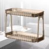 2 Tier Bathroom Countertop Organizer, Makeup Shelf Organizer Bathroom Counter Organizer Cosmetics Skincare Shelf Perfume Holder Double Layer Kitchen Spice Rack Detachable(Brown) view 3