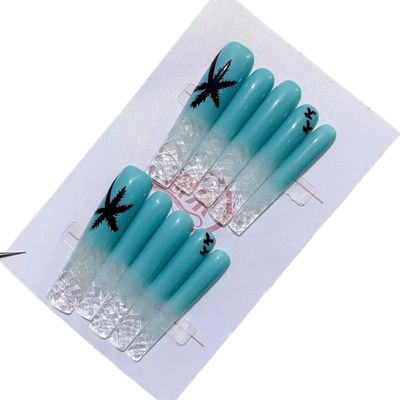 ZIIVIEVS Handmade wearing of European and American style nail patches, halo dyeing, detachable nail art patches, fake nails(A-001,M)