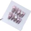 Handmade wearing of purple diamond patches on nails, finished nail art, medium length nail patches, fake nails(S) view 1