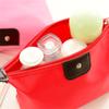 1Pc Womens Waterproof Nylon Makeup Bag - Large-Capacity Dumpling Shape Zipper Handbag, Travel-Friendly Cosmetic Storage Pouch for Girls on the Go, 18.5cm x 13cm (Red) view 2