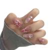 Handmade Nail Wearing Girl Bow Gradient Cat Eye Hand Painted Plaid Removable Nail Art(XS) view 1