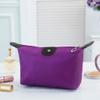1Pc Womens Waterproof Nylon Makeup Bag - Large-Capacity Dumpling Shape Zipper Handbag, Travel-Friendly Cosmetic Storage Pouch for Girls on the Go, 18.5cm x 13cm (Purple) view 3