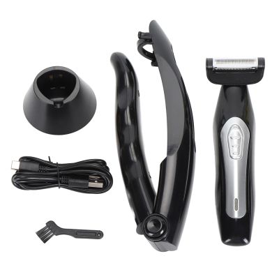 , Showerproof Body & Manscaping Trimmer for Men, Multifunctional Electric Back Hair with Detachable Handle & Charging Base for Wet and Dry Use