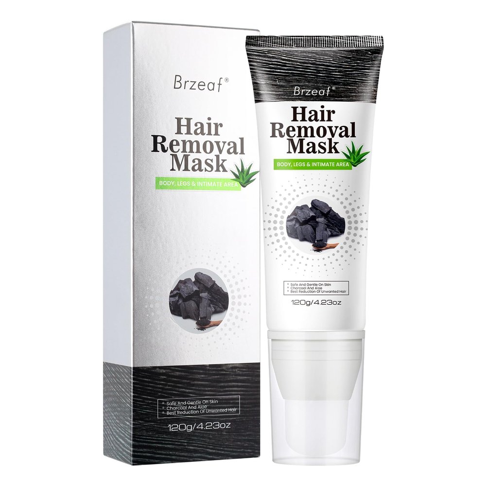 Brzeaf Hair Removal Cream for All Skin Types, Vegan Hair Removal Mask, Effective & Painless Formula, Depilatory Cream, Mild Formula, Soothing Skin