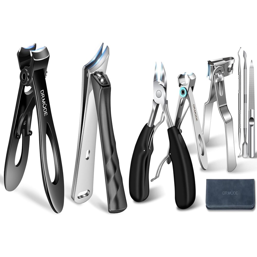 Large Toenail Clippers for Seniors Thick Toenails with Wide Opening, Podiatrist Slanted Curved Toe Nail Clippers for Men Thick Ingrown Nails, 360 Degree Fingernail Clippers Nail Cutter
